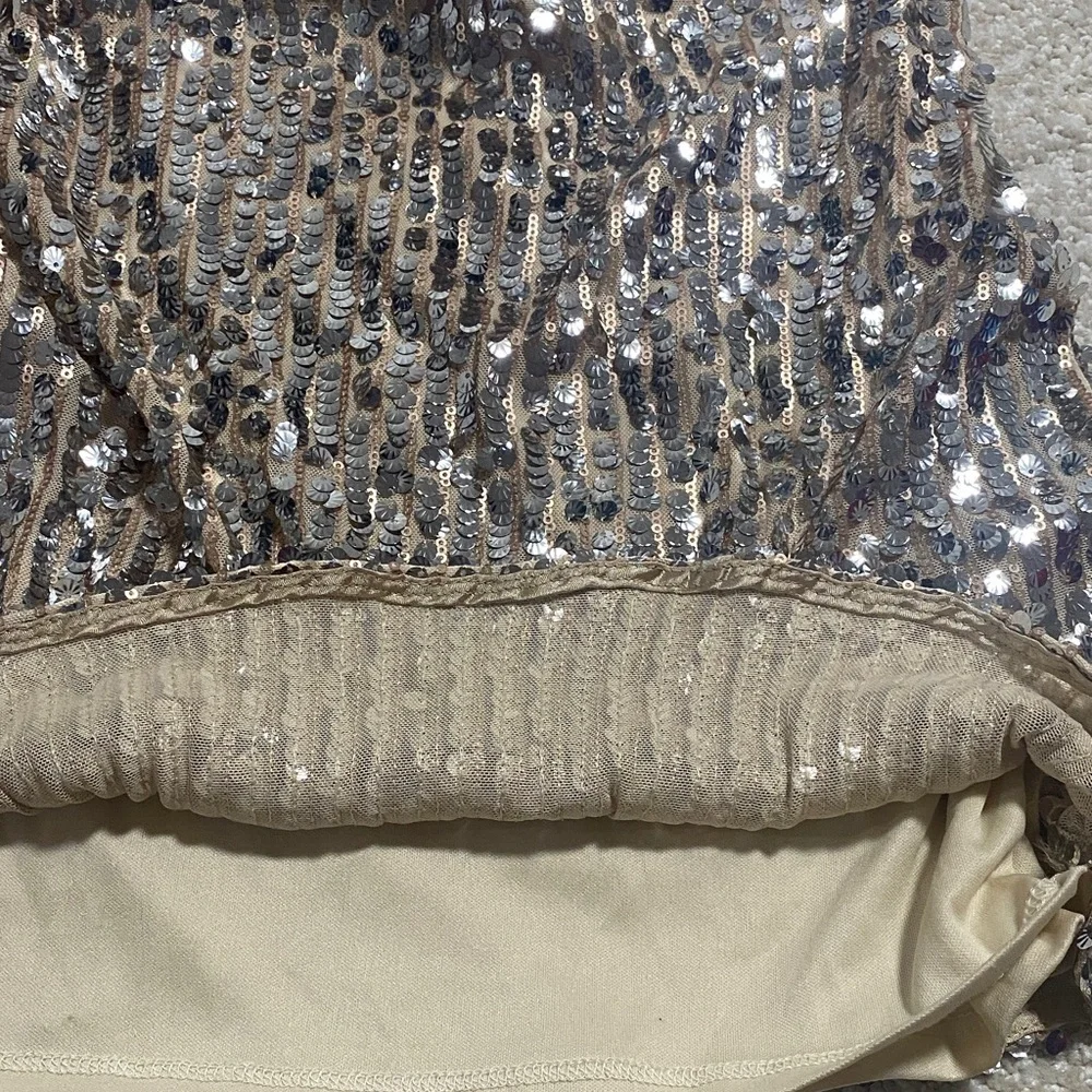 Lulu's Sparkling Sequin Mini Skirt - Silver Size S